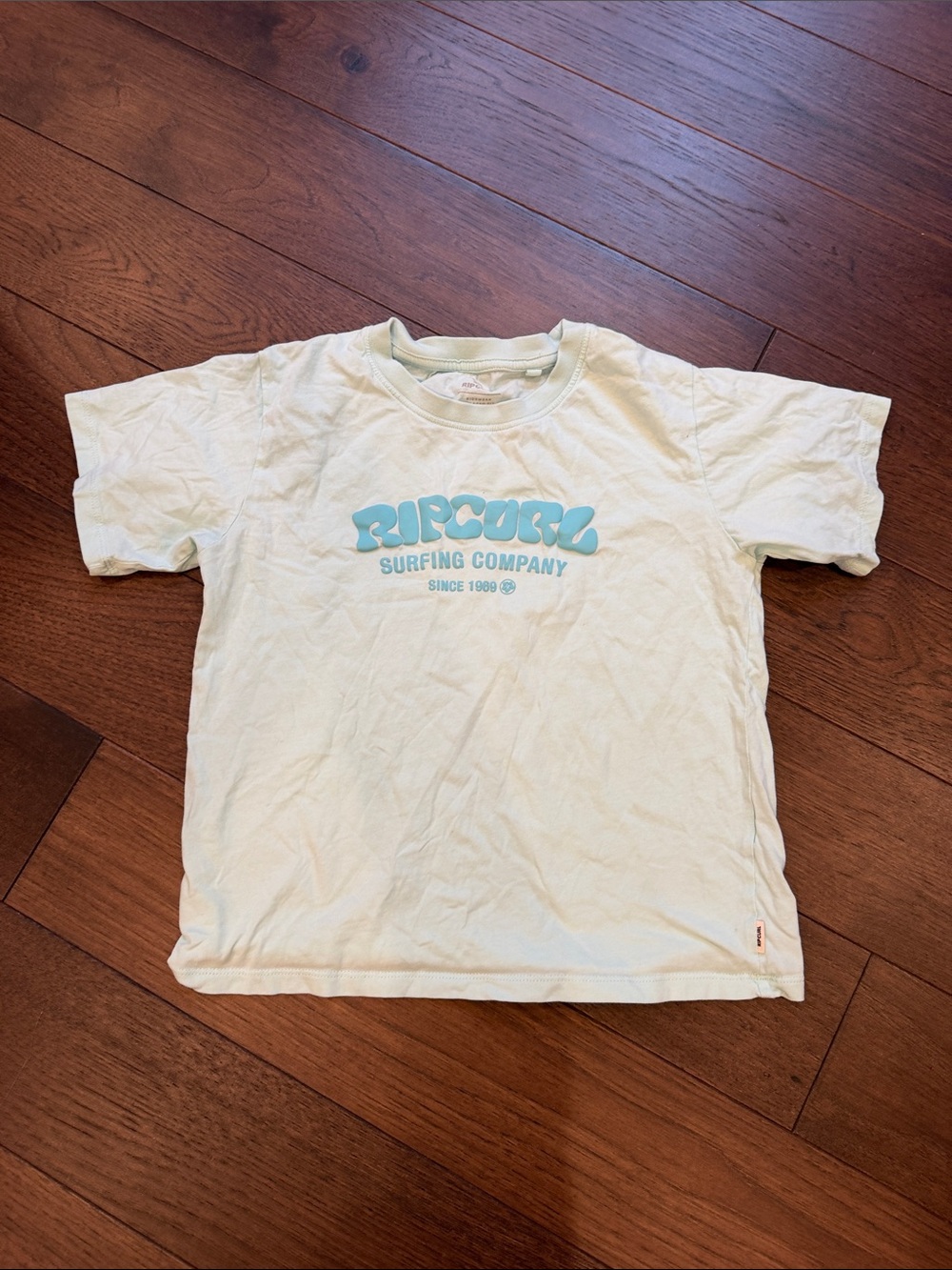 Rip Curl Kids Pale Blue Surf Logo Short Sleeve Tee Size 7/8 - C72-088